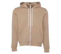 Bella Canvas Unisex Polycotton Fleece Full Zip Hoodie Tan