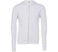 Bella Canvas Unisex Polycotton Fleece Full Zip Hoodie White