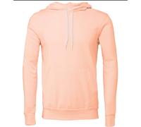 Bella Canvas Unisex Polycotton Fleece Hoodie Peach Relaxed Fit