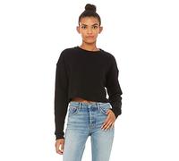 Bella Canvas Womens Cropped Fleece Crew (B7503) -Black -XL