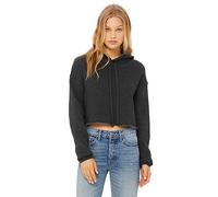 Bella + Canvas Womens/Ladies Cropped Fleece Hoodie (S) (Dark Grey Heather)