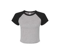 Bella + Canvas Womens/Ladies Heather Micro-Rib Babydoll Ragl PC7454