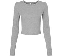 Bella + Canvas Womens/Ladies Micro-Rib Cropped Long-Sleeved PC6987