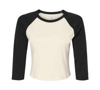 Bella + Canvas Womens/Ladies Micro-Rib Raglan 3/4 Sleeve Cro PC6985