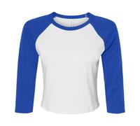 Bella + Canvas Womens/Ladies Micro-Rib Raglan 3/4 Sleeve T-S BC7246