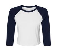 Bella + Canvas Womens/Ladies Micro-Rib Raglan 3/4 Sleeve T-S BC7246