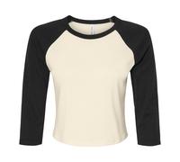 Bella + Canvas Womens/Ladies Micro-Rib Raglan 3/4 Sleeve T-S BC7246