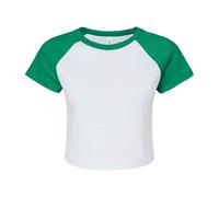 Bella + Canvas Womens/Ladies Micro-Rib Raglan Crop Top / N/A N/A PC7504