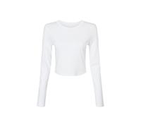 Bella + Canvas Women's Plain Micro-Rib Long-Sleeved Crop Top in White | Size: 22-24 Bella + Canvas White 22-24