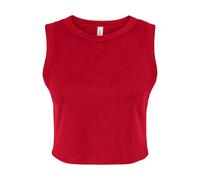 Bella + Canvas Womens/Ladies Plain Micro-Rib Muscle Crop Top / N/A N/A RW10115