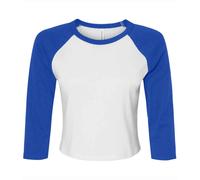 Bella + Canvas Womens/Ladies Raglan 3/4 Sleeve Crop T-Shirt PC7097