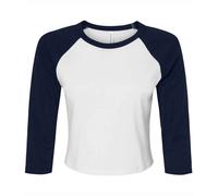 Bella + Canvas Womens/Ladies Raglan 3/4 Sleeve Crop T-Shirt PC7097