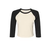 Bella+Canvas Women's Micro Rib 3/4 Raglan Stretch Fit & Mid Length Tee