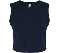 Bella + Canvas Women's Muscle Micro-Rib Cropped Vest Top in Dark Navy | Size: Large Bella + Canvas Dark Navy L