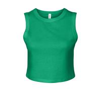 Bella + Canvas Women's Plain Micro-Rib Muscle Crop Top in Green | Size: Small Bella + Canvas Green S