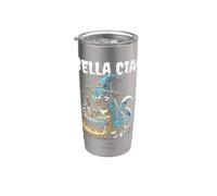 Bella Ciao Goodbye Beautiful Black Cat Halloween Witch Magic Stainless Steel Insulated Tumbler