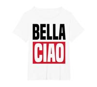 Bella CIAO T-Shirt, Women's Plus, White, 3X