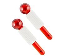 Bella Cooling Eye or Facial Globes For Daily Skin Care Beauty Routine, Glass Red - SET OF 2