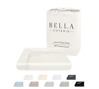 Bella Coterie Cal King Size Fitted Sheet Only | Luxury Bamboo Viscose | 100% Organically Grown | Ultra Soft | Cooling for Hot Sleepers | 18" Deep Pocket [Ivory]