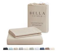Bella Coterie Luxury Bamboo Queen Size Duvet Cover Set | Organically Grown | Ultra Soft | Cooling | Two Luxury Pillow Shams | Viscose Bedding Made from Bamboo | No Insert [Dune]
