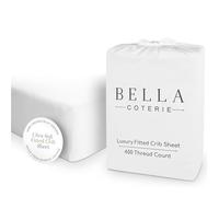Bella Coterie Luxury Bamboo Viscose Crib Sheet | Organically Grown | Ultra Soft | Cooling for Better Sleep | Deep Pocket Fitted Sheet for Crib & Toddler Mattress | 100% Organically Grown [White]