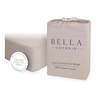 Bella Coterie Luxury Bamboo Viscose Crib Sheet | Organically Grown | Ultra Soft | Cooling for Better Sleep | Deep Pocket Fitted Sheet for Crib & Toddler Mattress | 100% Organically Grown [Dune]