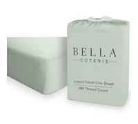 Bella Coterie Luxury Bamboo Viscose Crib Sheet | Organically Grown | Ultra Soft | Cooling for Better Sleep | Deep Pocket Fitted Sheet for Crib & Toddler Mattress | 100% Organically Grown [Sea Glass]