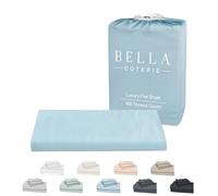 Bella Coterie Luxury Bamboo Viscose Queen Size Flat Sheet | 100% Organically Grown | Ultra Soft | Cooling for Hot Sleepers [Coastal Blue]