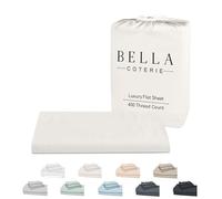 Bella Coterie Luxury Bamboo Viscose Queen Size Flat Sheet | 100% Organically Grown | Ultra Soft | Cooling for Hot Sleepers [Ivory]