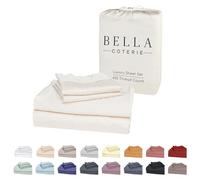 Bella Coterie Luxury Queen Size Bamboo Sheet Set | Organically Grown | Ultra Soft | Cooling for Hot Sleepers | 18" Deep Pocket | Viscose Made from Bamboo [Ivory]