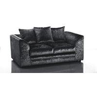 Bella Crushed Velvet 2 Seater Sofa Black