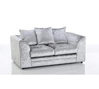 Bella Crushed Velvet 2 Seater Sofa Silver
