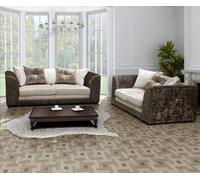 Furniture 786 Bella Crushed Velvet 3&2 Seater Sofa Set in Natural Furniture 786 Natural