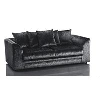 Bella Crushed Velvet 3 Seater Sofa Black