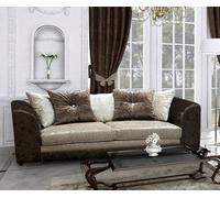 Bella Crushed Velvet 3 Seater Sofa Brown-Mink