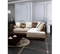 Bella Crushed Velvet Right Hand Facing Corner Sofa Brown-Mink
