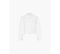 Bella Dahl Womens White Flap-pocket Linen Shirt Jacket S