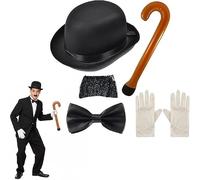 Bella Dox 5-Piece Charlie Chaplin Costume Kit - Vintage Fancy Dress Set