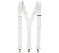 Bella Dox Men's Women's Suspender Braces for Trouser Pull Up Fancy Dress Costume Accessory Y Back Shaped Braces for Weddings Casual Theme Parties Events (White)