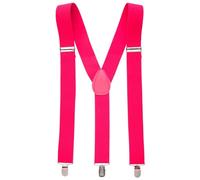 Bella Dox Men's Women's Suspender Braces for Trouser Pull Up Fancy Dress Costume Accessory Y Back Shaped Braces for Weddings Casual Theme Parties Events (Pink)