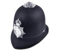 Bella Dox Police Helmet for Adults - Black Policeman Hat with Metal Badge for Fancy Dress & Role Play | Adjustable Fit for Men & Women
