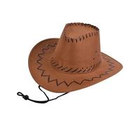 Bella Dox Premium Leather Stitch Cowboy Hat for Men & Women | Genuine Leather Accent Brown Western Hat | Classic Rancher Style for Country Music Festivals, Riding & Everyday Wear