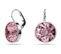 Swarovski Bella Drop Earrings, Pink Round-Cut Crystals in a Rhodium-Finished Setting, Part of the Swarovski Bella Collection
