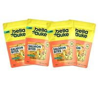 Bell Duke Seriously Moreish Salmon Bites for Cats & Dogs 4 Pack - 100% Salmon & Omega-3 Rich - Natural Training Treats, High Protein Grain-Free Pet Snack, Soft & Tasty Rewards for All Sized Dogs
