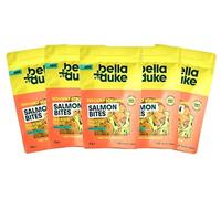 Bell Duke Seriously Moreish Salmon Bites for Cats & Dogs 5 Pack- 100% Salmon & Omega-3 Rich - Natural Training Treats, High Protein Grain-Free Pet Snack, Soft & Tasty Rewards for all Sized Dogs