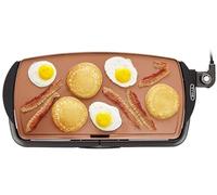 BELLA Electric Griddle, Ceramic Titanium Non-stick Coating, Large Submersible Cooking Surface and Removable Fat Drip Tray, Adjustable Temperature, PTFE and PFOA free, 27cm x 51cm, Copper