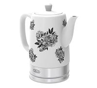 BELLA Electric Kettle and Tea Pot, Ceramic Water Heater with Detachable Swivel Base, Auto Shut Off and Boil Dry Protection, 1.5 Liter, Black Floral