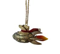 Bella Haus Christmas Shoppe Rocket Polar Bear Christmas Tree Ornament | Funny Flying Bear Figurine with Scarf & Goggles | Whimsical Resin Holiday Décor | Unique Secret Santa or White Elephant Gift