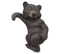 BELLA HAUS DESIGN Black Bear Cub Fence Hanger | Outdoor Climbing Baby Cub Statue | Detailed Garden Decor for Log Cabin, Patio, Porch, Fence, Window | Resin 10 inches (Black Bear)