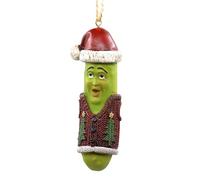 Bella Haus Design Christmas Shoppe Jolly Pickle Festive Singing Christmas Tree Ornament | 4” Resin Figurine Holiday Decor | Ideal Hilarious Gift for Secret Santa or White Elephant Gift Exchange